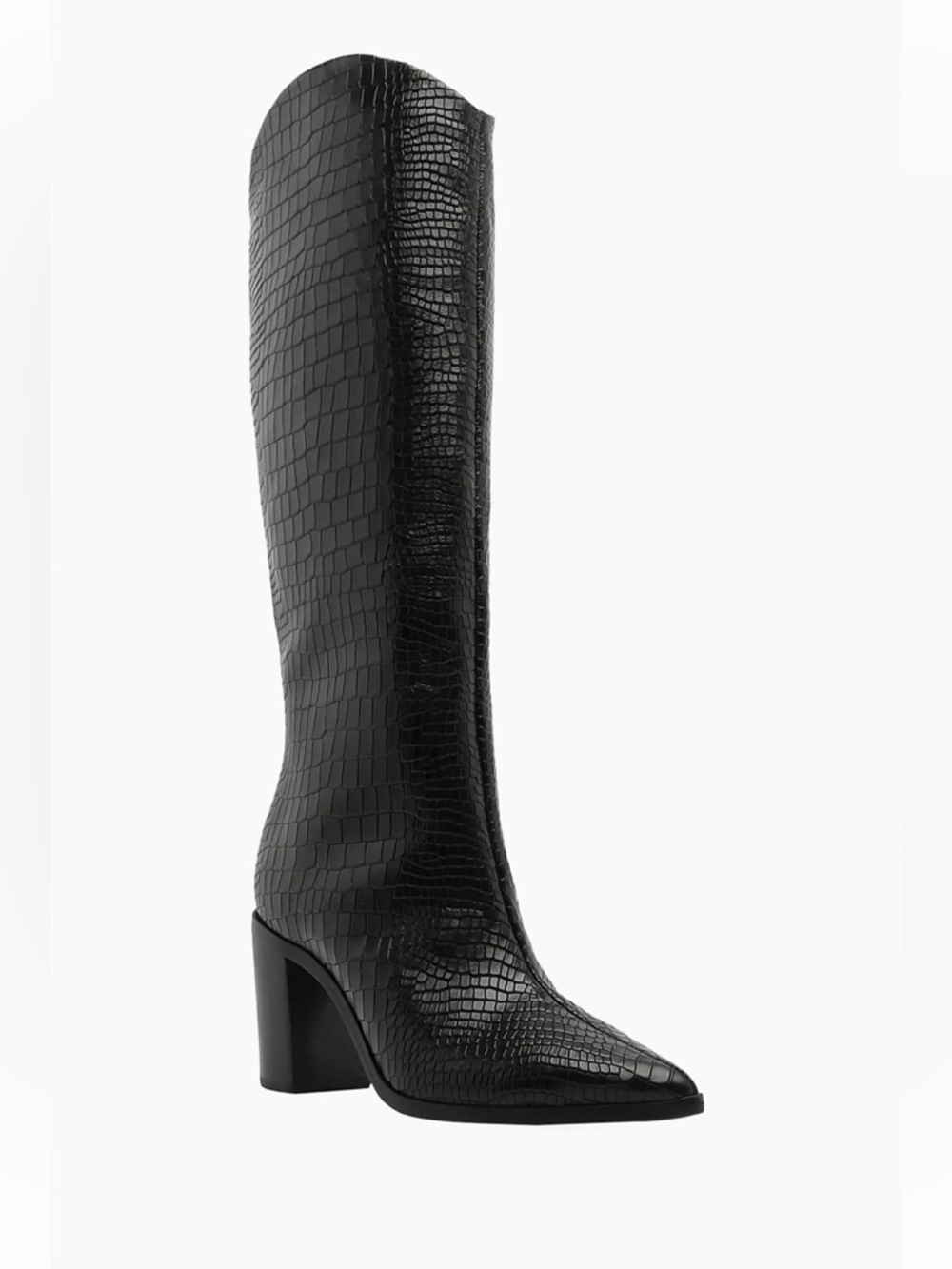 Analeah 85MM Croc-Embossed Leather Boots
